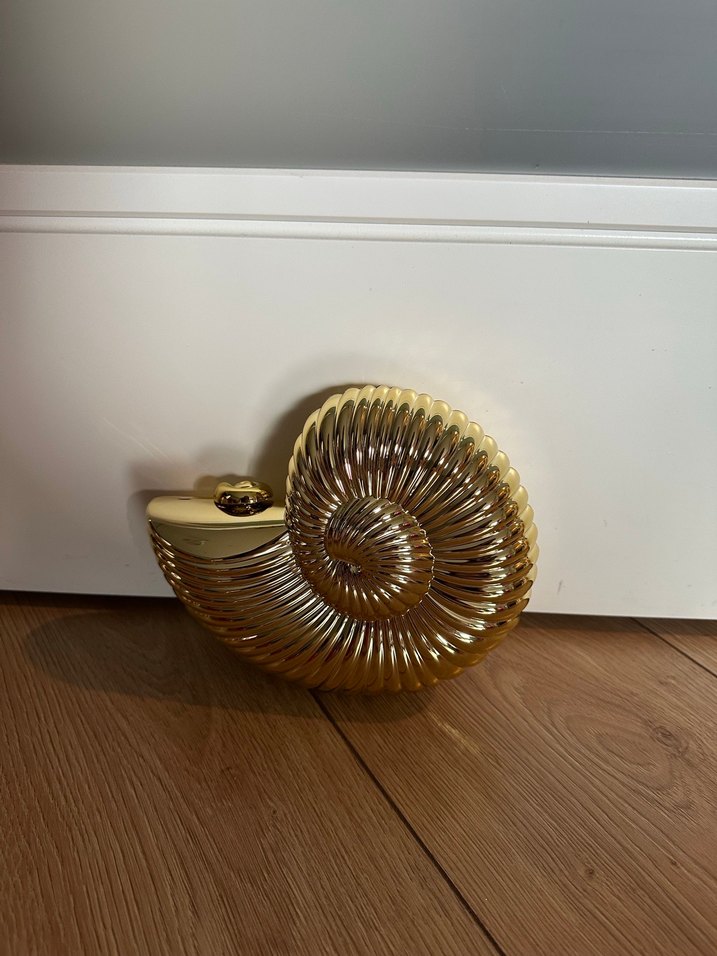 Altın Renkli Seramik Klasik Kadın Clutch Çanta - Görsel 2