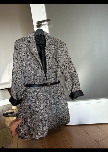 Gri Mini Blazer Elbise - Görsel 2