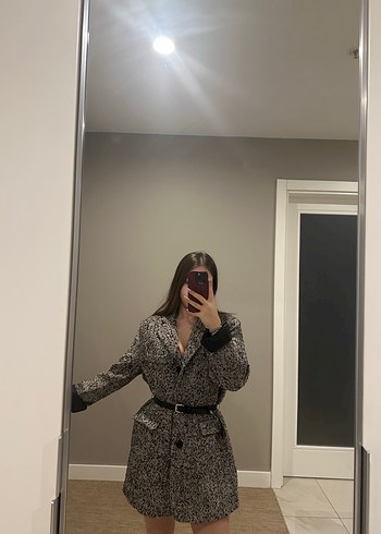 Gri Mini Blazer Elbise - Görsel 5