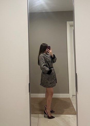 Gri Mini Blazer Elbise - Görsel 6