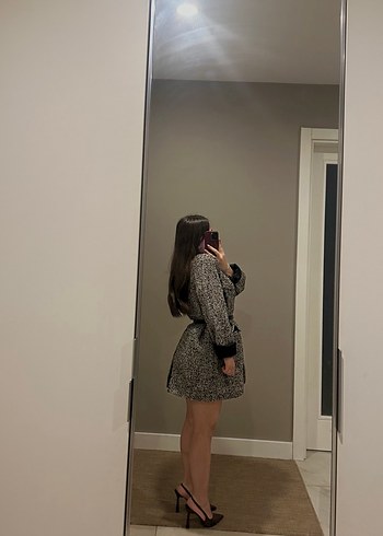 Gri Mini Blazer Elbise - Görsel 3