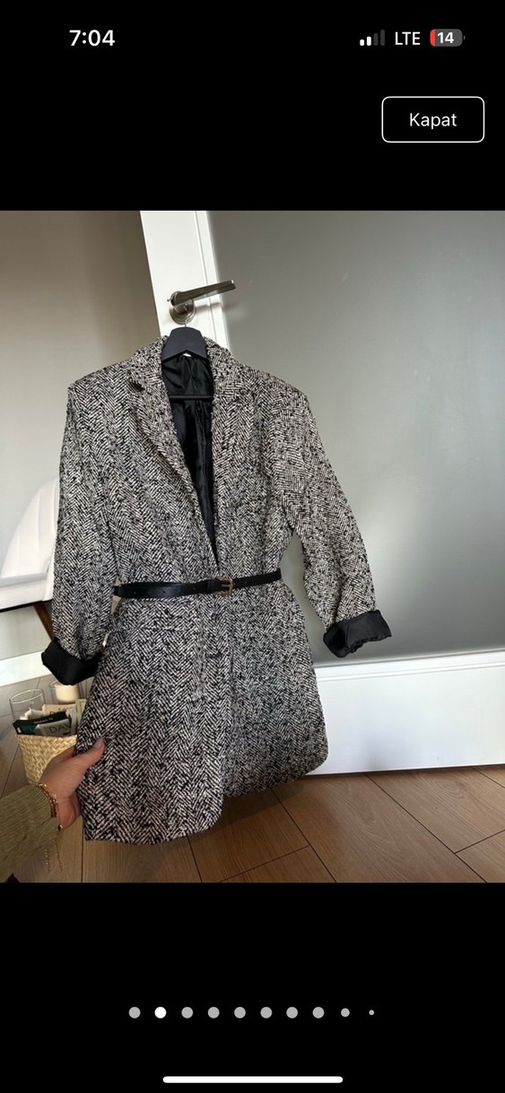 Gri Mini Blazer Elbise - Görsel 2