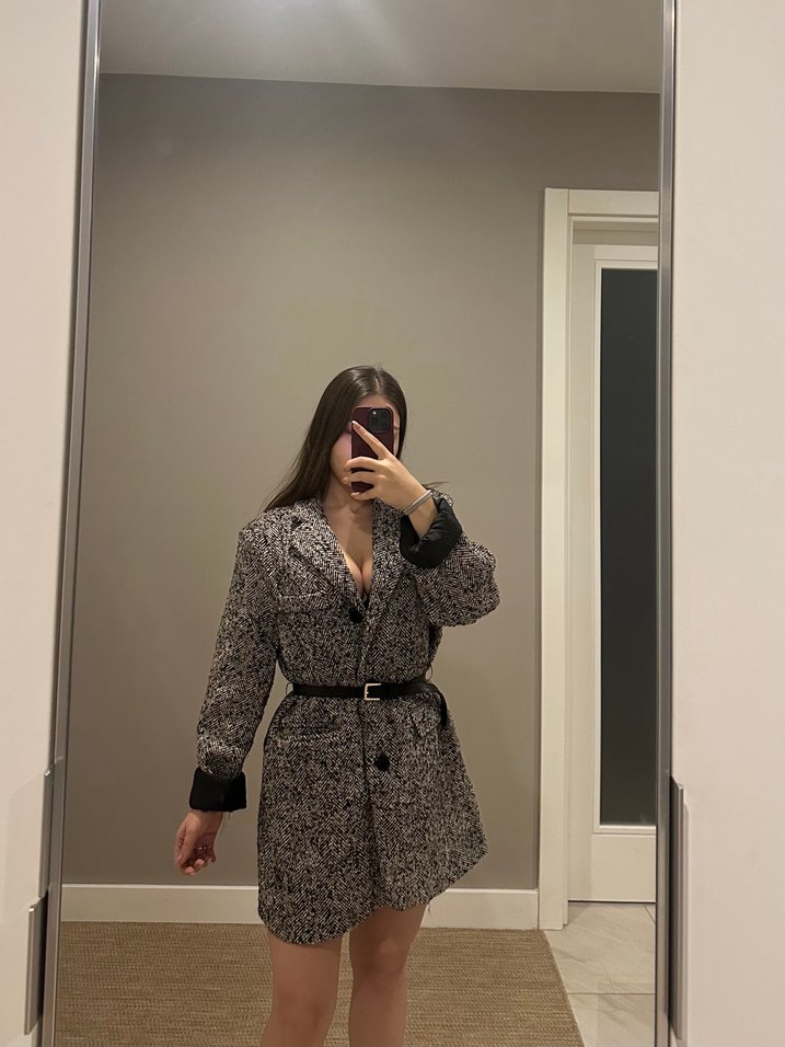 Gri Mini Blazer Elbise - Görsel 4