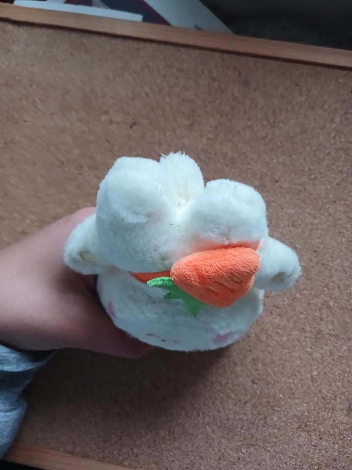 Beyaz Peluş Tavşan Havuçlu Anahtarlık - Görsel 4