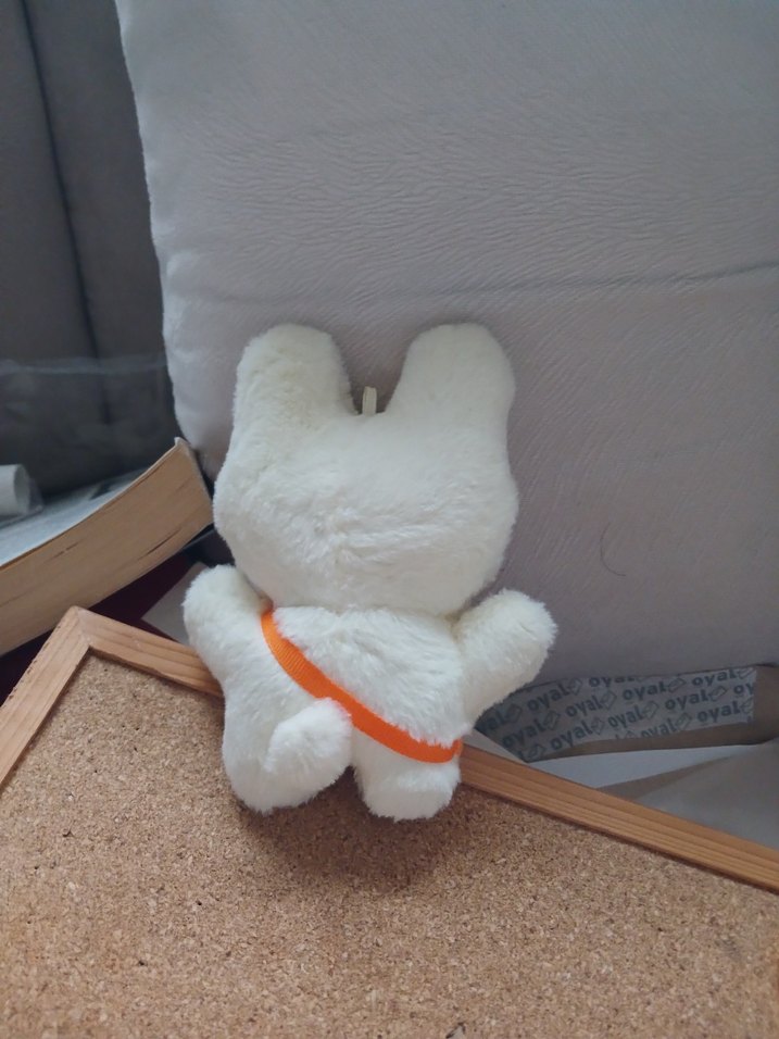 Beyaz Peluş Tavşan Havuçlu Anahtarlık - Görsel 3