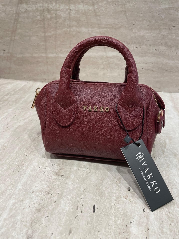 Vakko Bordo Deri Kadın Çanta - Görsel 2