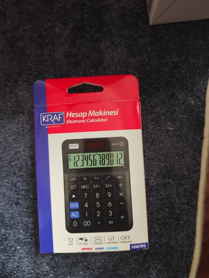 KRAF Siyah Hesap Makinesi HM-190 - Görsel 2