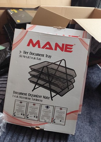 2 Set sıfır Siyah Metal 5 Parça Masaüstü Düzenleyici Seti - Görsel 4