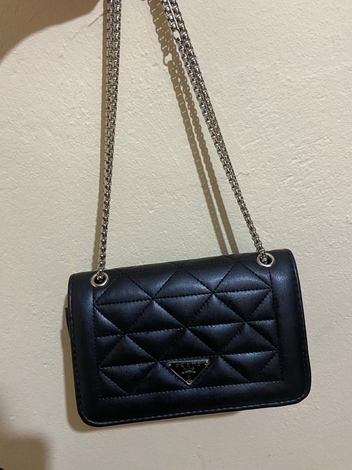 Zincir Detaylı Siyah Deri Kadın Çanta - Görsel 2