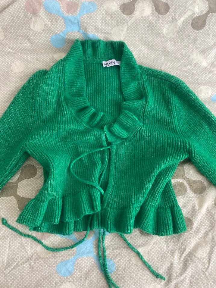 Yeşil Örgü Kadın Triko Sweater - Görsel 2