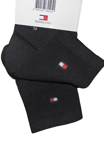 6 Adet Tommy Hilfiger Siyah Patik Çorap - Görsel 5