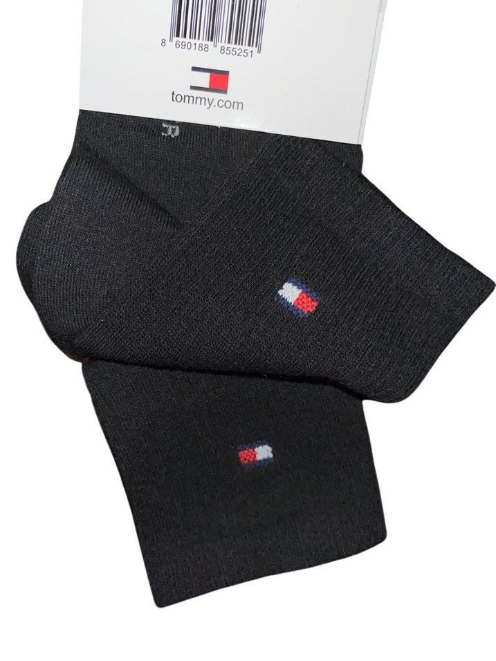 6 Adet Tommy Hilfiger Siyah Patik Çorap - Görsel 5