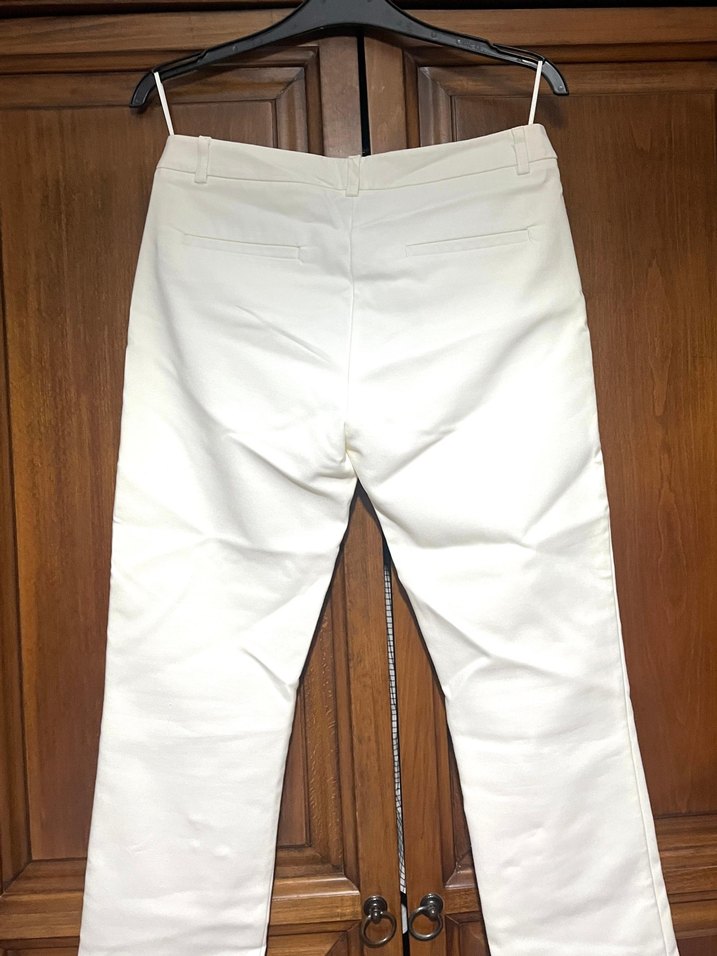 Kadın Beyaz Regular Fit Kumaş Pantolon - Görsel 3