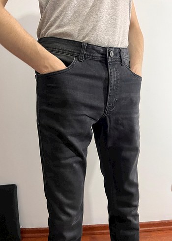 Siyah Slim Fit Erkek Denim Pantolon - Görsel 3