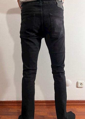 Erkek Siyah Slim Fit Denim Pantolon - Görsel 5