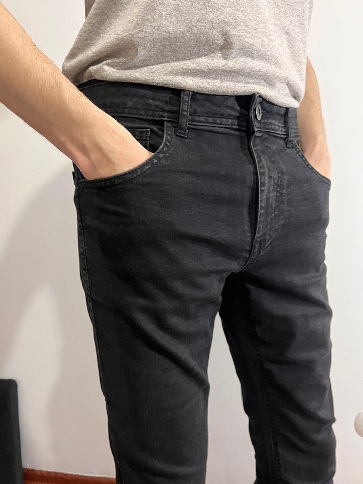 Erkek Siyah Slim Fit Denim Pantolon - Görsel 4