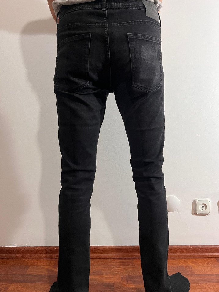 Erkek Siyah Slim Fit Denim Pantolon - Görsel 5
