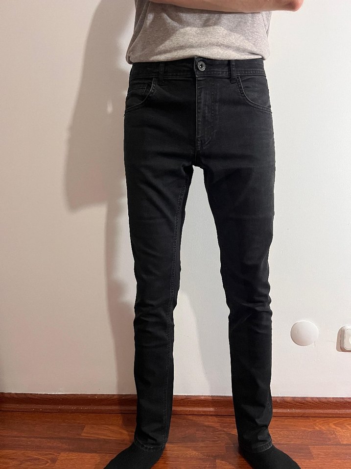 Erkek Siyah Slim Fit Denim Pantolon - Görsel 3