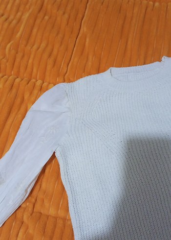 Beyaz Bohem Örgü Kadın Kazak - Görsel 3