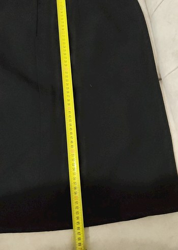 Siyah Midi Drapeli Kadın Kalem Etek - Görsel 2