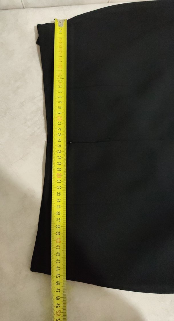 Siyah Midi Drapeli Kadın Kalem Etek - Görsel 3