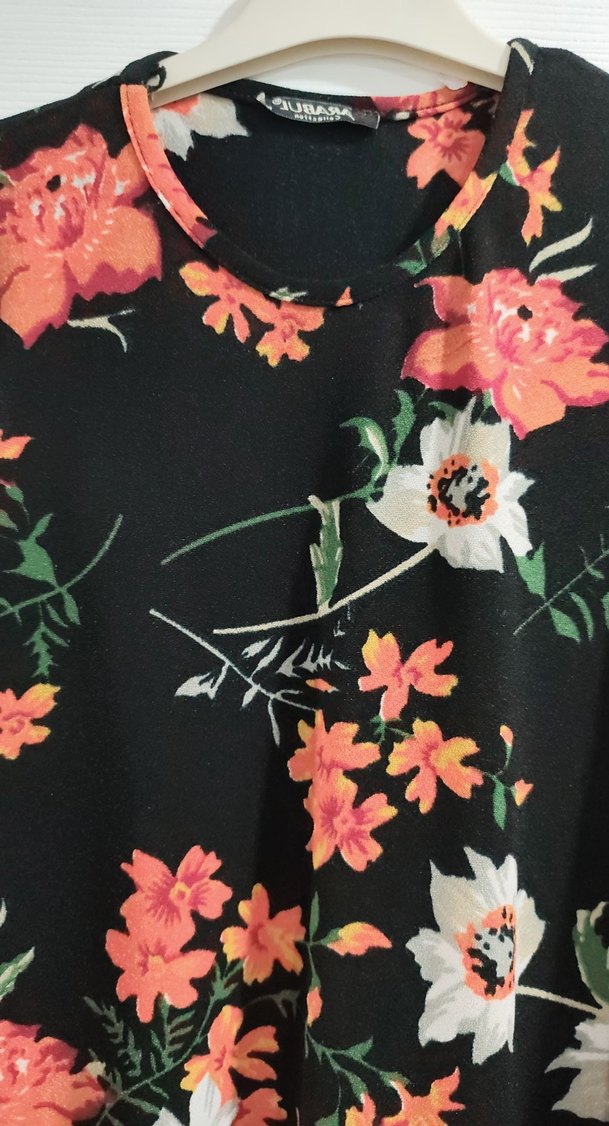 Çiçek Desenli Uzun Bohem Elbise - Görsel 2