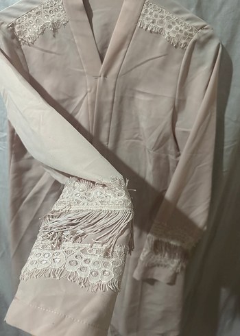 Bej Uzun Kollu Bohem Kadın Sabahlık - Görsel 5