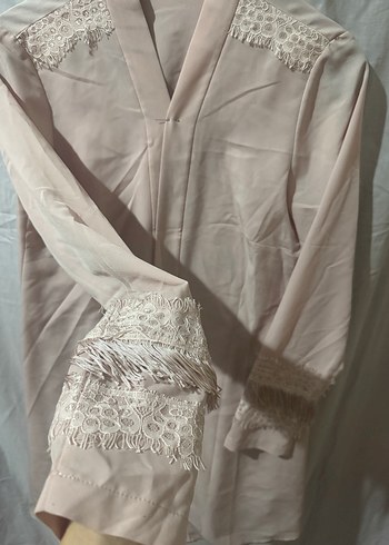 Bej Uzun Kollu Bohem Kadın Sabahlık - Görsel 3