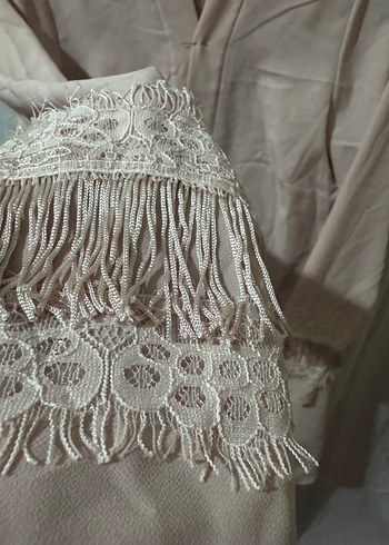 Bej Uzun Kollu Bohem Kadın Sabahlık - Görsel 4