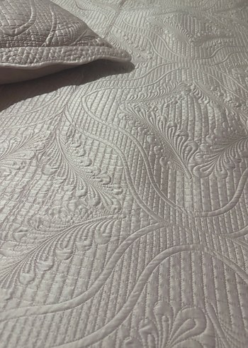 Gül kurusu renk Kapitone pamuk saten  Yatak Örtüsü - Görsel 5