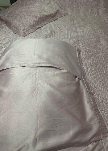 Gül kurusu renk Kapitone pamuk saten  Yatak Örtüsü - Görsel 6