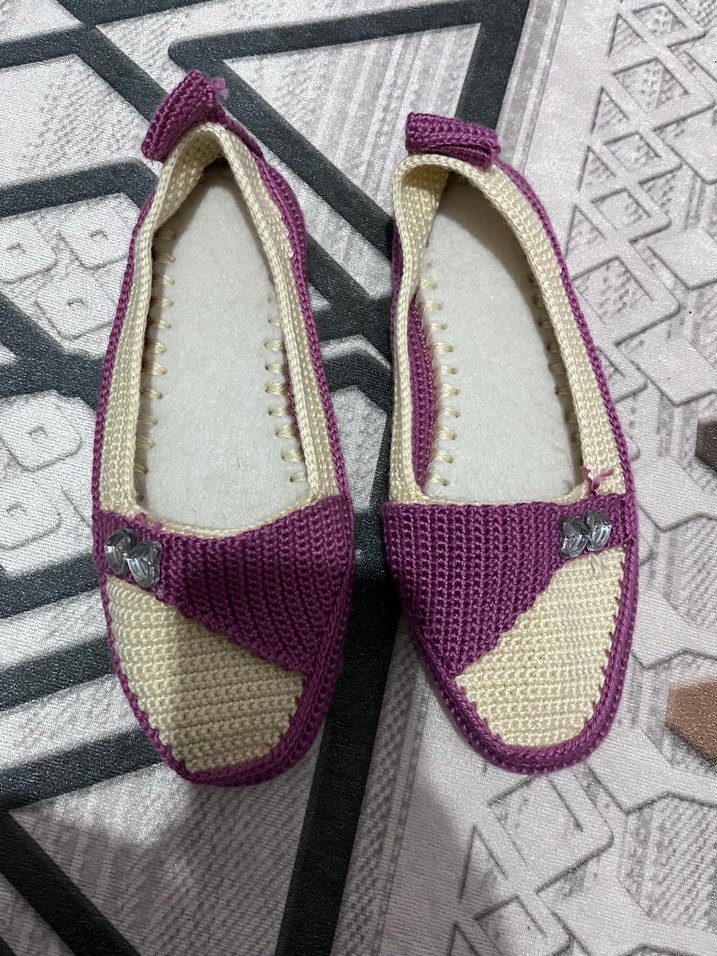 Mor Örgü 37 Numara Kadın Terlik - Görsel 2