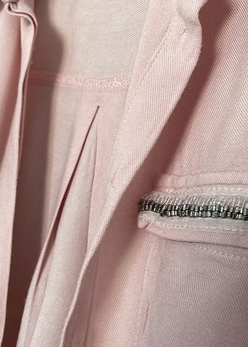 Pembe Uzun Kollu Düğmeli Kadın Gömlek - Görsel 3