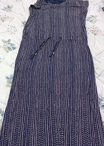 Lacivert Piliseli Uzun Hamile Elbisesi - Görsel 2