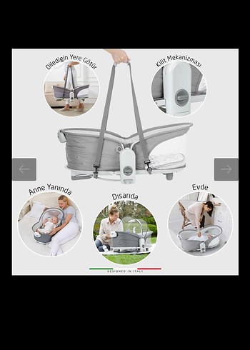 Gri 3 Kademe Sırt Ayarlı Bebek Beşiği - Görsel 2