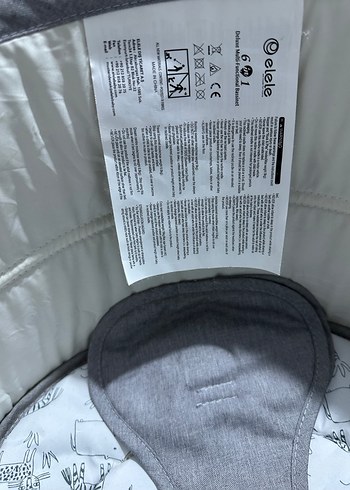 Gri 3 Kademe Sırt Ayarlı Bebek Beşiği - Görsel 5