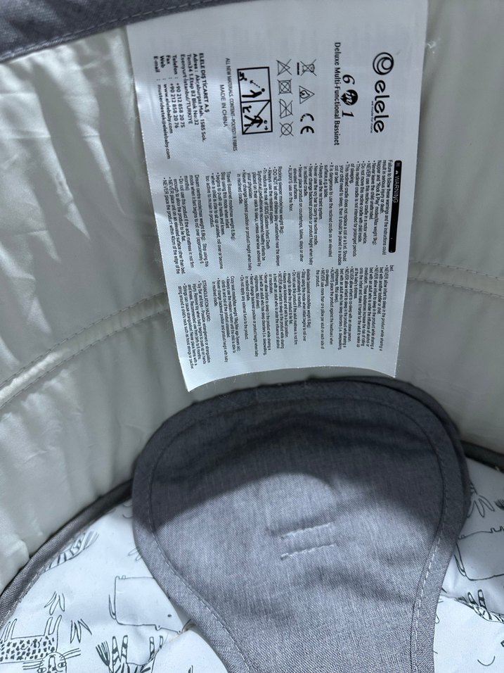 Gri 3 Kademe Sırt Ayarlı Bebek Beşiği - Görsel 5