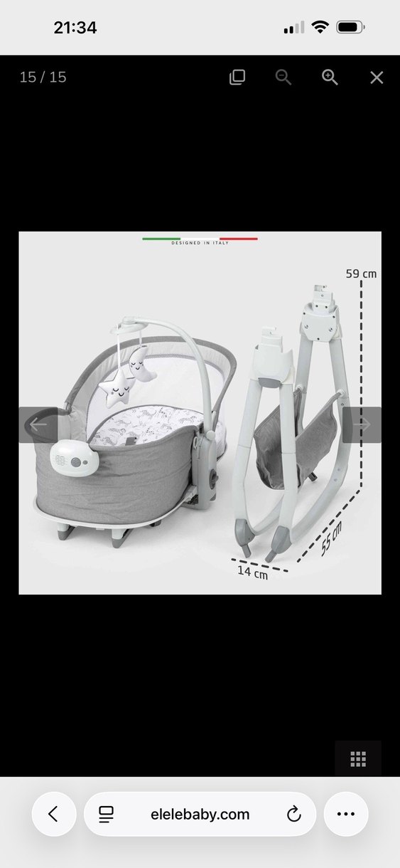 Gri 3 Kademe Sırt Ayarlı Bebek Beşiği - Görsel 3