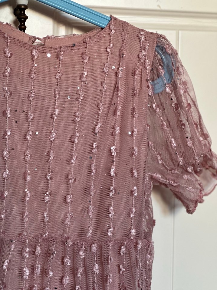 Pembe Fırfırlı Kız Çocuk Elbisesi - Görsel 2