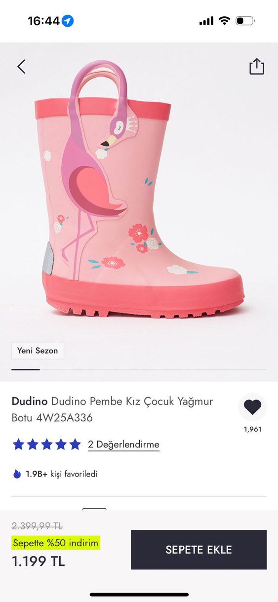 Kız Çocuk Flamingo Desenli yağmur Çizmesi - Görsel 4