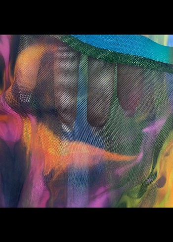 Kadın Çok Renkli Transparan Uzun Kollu Bluz - Görsel 3