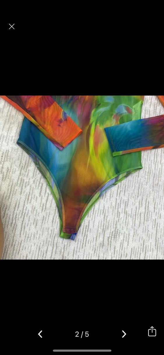 Kadın Çok Renkli Transparan Uzun Kollu Bluz - Görsel 4