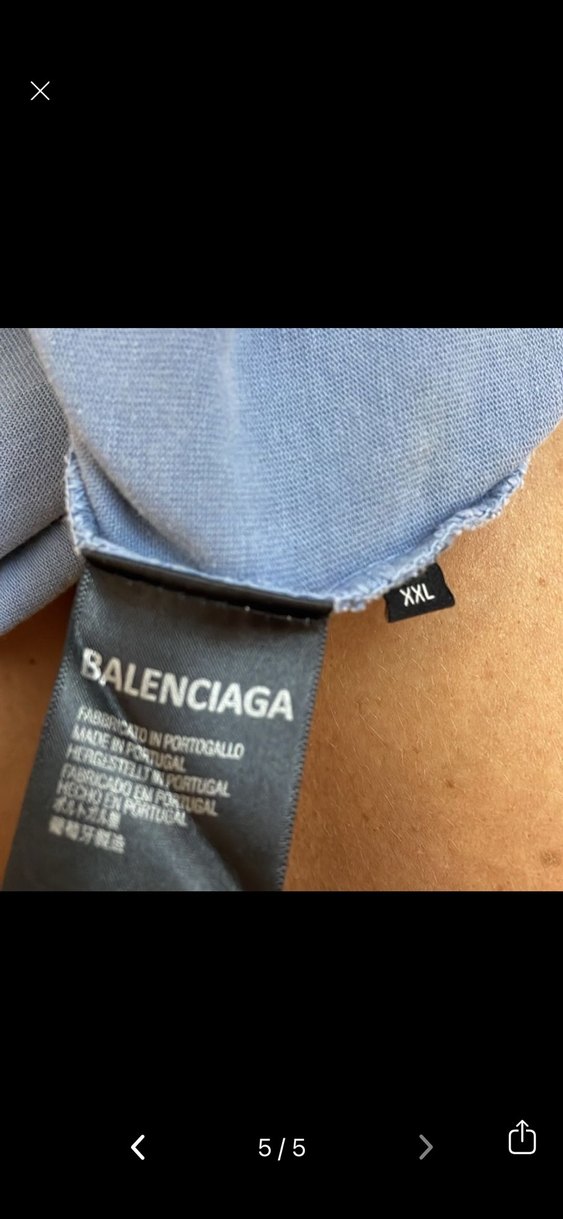 Balenciaga Mavi kısa  Kollu Tişört - Görsel 5