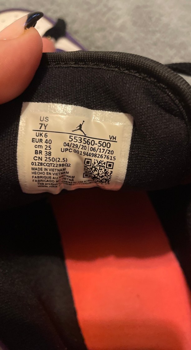 Mor Siyah Nike Jordan Unisex Orj adlır Ayakkabı - Görsel 5