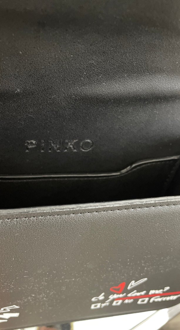 Zincir Detaylı Siyah Deri Pinko Çanta - Görsel 4