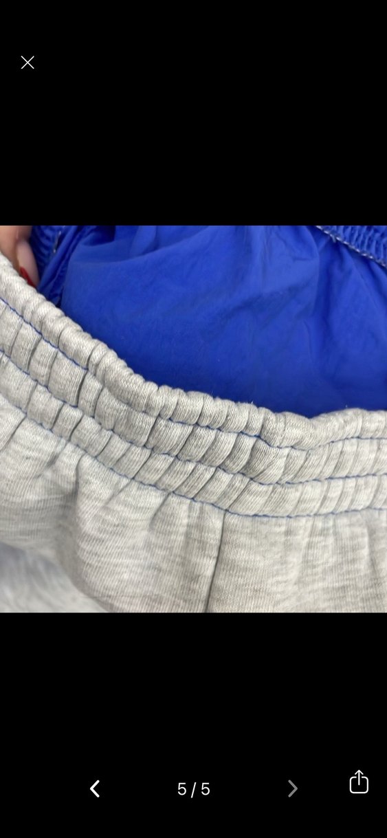 Kadın Gri ve Mavi Rahat Eşofman Altı - Görsel 5