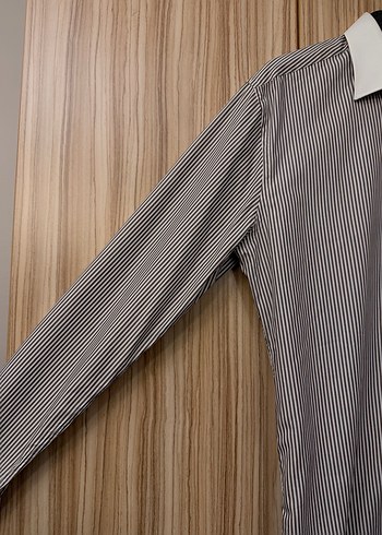 Gri Çizgili Erkek Regular Fit Gömlek - Görsel 2