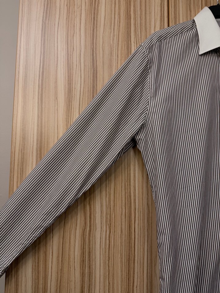 Gri Çizgili Erkek Regular Fit Gömlek - Görsel 2