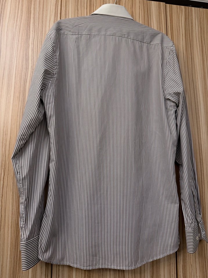 Gri Çizgili Erkek Regular Fit Gömlek - Görsel 5