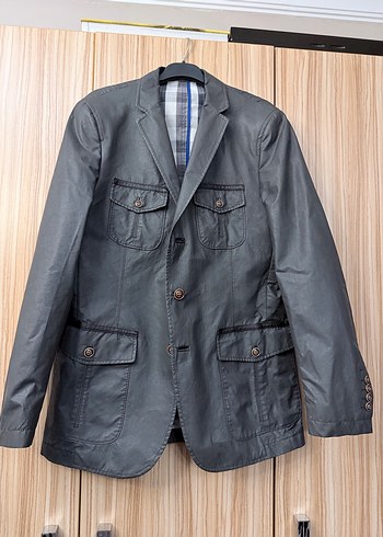 Gri Düğmeli  Erkek Ceket - Görsel 2